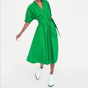 Zara Kelly green midi dress